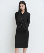 MUSINSA STANDARD WOMAN MUSINSA STANDARD WOMAN Low Waist Knee Length Skirt Black