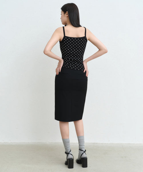 MUSINSA STANDARD WOMAN MUSINSA STANDARD WOMAN Low Waist Knee Length Skirt Black