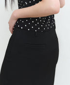 MUSINSA STANDARD WOMAN MUSINSA STANDARD WOMAN Low Waist Knee Length Skirt Black