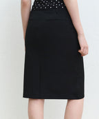 MUSINSA STANDARD WOMAN MUSINSA STANDARD WOMAN Low Waist Knee Length Skirt Black