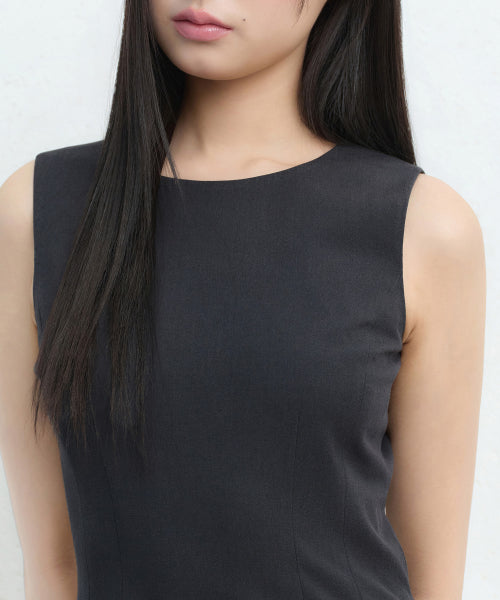 MUSINSA STANDARD WOMAN MUSINSA STANDARD WOMAN Women's Sleeveless Formal Mini Dress (Gray)