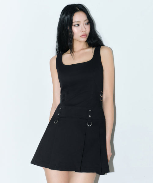 MUSINSA STANDARD WOMAN Pleated Mini Dress - Black