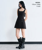 MUSINSA STANDARD WOMAN Pleated Mini Dress - Black