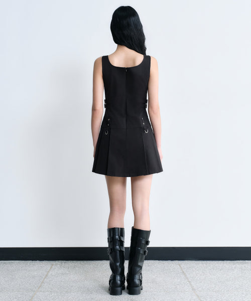 MUSINSA STANDARD WOMAN Pleated Mini Dress - Black