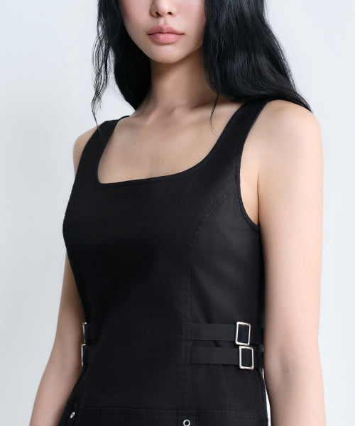 MUSINSA STANDARD WOMAN Pleated Mini Dress - Black