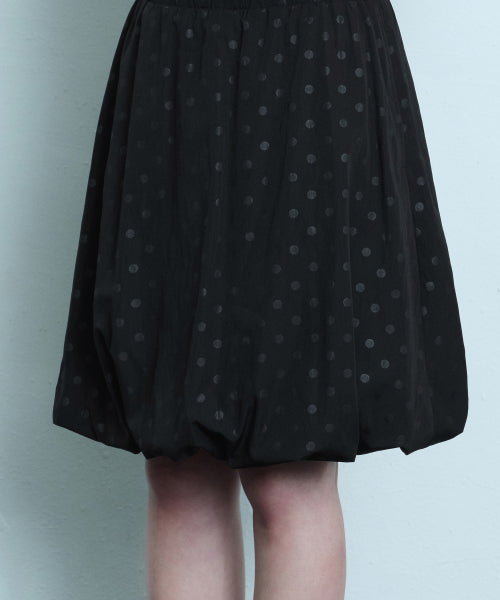 MUSINSA STANDARD WOMAN MUSINSA STANDARD WOMAN Women's Polka Dot Balloon Knee Length Skirt [Black]