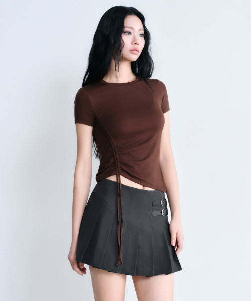 MUSINSA STANDARD WOMAN MUSINSA STANDARD WOMAN Skirt Low Rise Buckle Pleated Mini