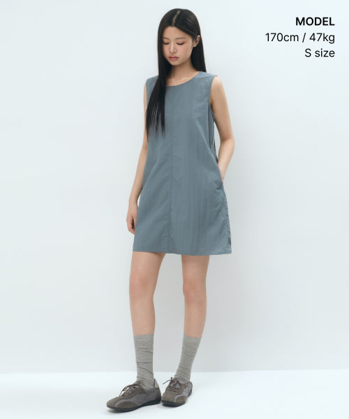 MUSINSA STANDARD WOMAN MUSINSA STANDARD WOMAN Women's Mini Dress Grayish Blue