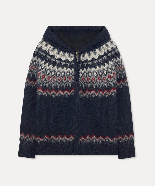 MIXXO MIXXO Hoodie Fair Isle Cardigan - Size S