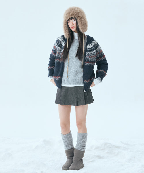 MIXXO MIXXO Hoodie Fair Isle Cardigan - Size S