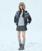MIXXO MIXXO Hoodie Fair Isle Cardigan - Size S
