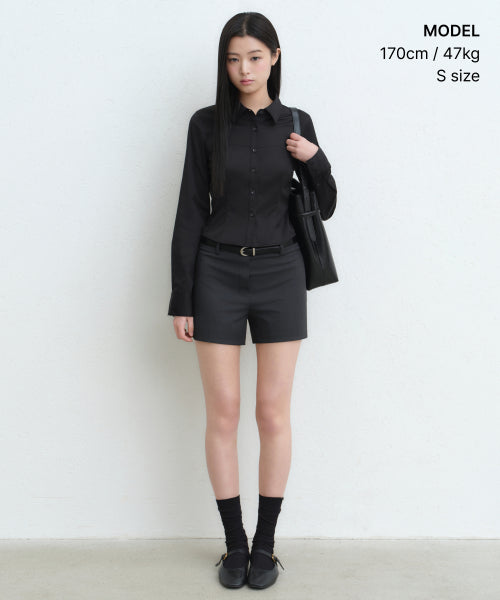 MUSINSA STANDARD WOMAN MUSINSA STANDARD WOMAN Women's Bustier Crop Shirt (Black)