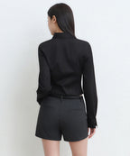 MUSINSA STANDARD WOMAN MUSINSA STANDARD WOMAN Women's Bustier Crop Shirt (Black)