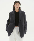 MUSINSA STANDARD WOMAN MUSINSA STANDARD WOMAN Women's Double Breasted Blazer Gray