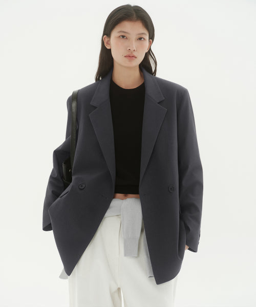 MUSINSA STANDARD WOMAN MUSINSA STANDARD WOMAN Women's Double Breasted Blazer Gray