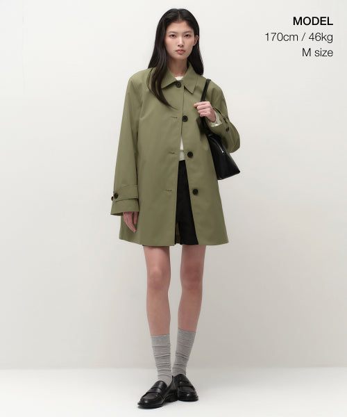 MUSINSA STANDARD WOMAN MUSINSA STANDARD WOMAN Coat Women's Single Half Trench [Olive]