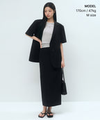 MUSINSA STANDARD WOMAN MUSINSA STANDARD WOMAN Women's Slick Belted Short Sleeve Blazer [Black] - Size XS
