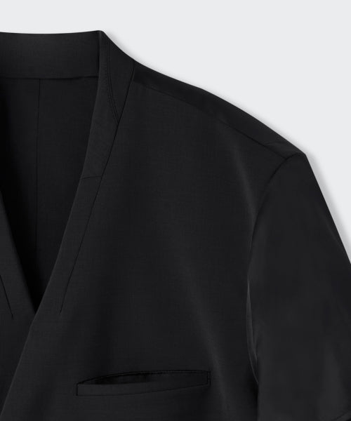 MUSINSA STANDARD WOMAN MUSINSA STANDARD WOMAN Women's Slick Belted Short Sleeve Blazer [Black] - Size XS