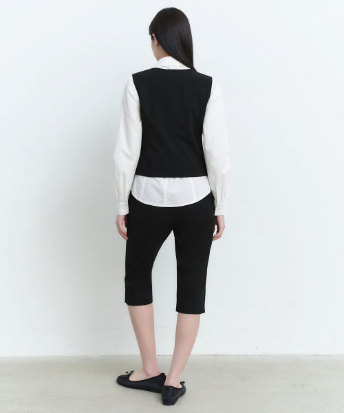 MUSINSA STANDARD WOMAN MUSINSA STANDARD WOMAN Women's Round Neck Tailored Vest [Black]