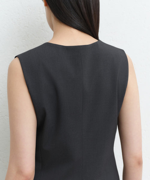 MUSINSA STANDARD WOMAN MUSINSA STANDARD WOMAN Women's Round Neck Tailored Vest [Gray]