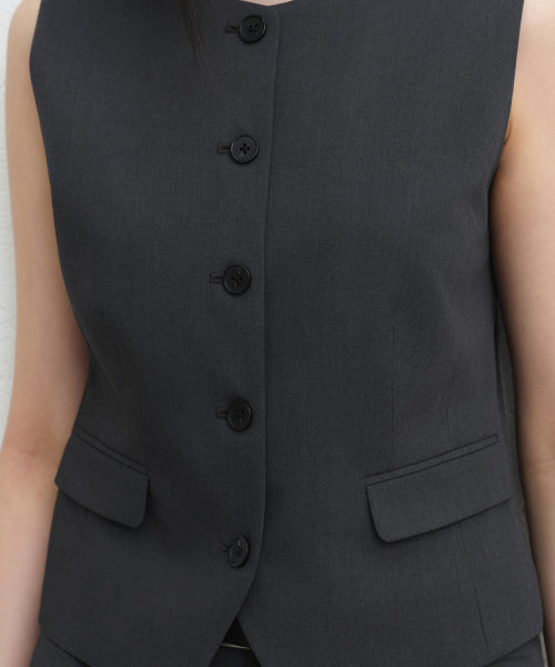 MUSINSA STANDARD WOMAN MUSINSA STANDARD WOMAN Women's Round Neck Tailored Vest [Gray]