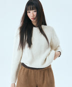 MIXXO MIXXO Hairy Loose Fit Round Neck Pullover C