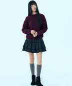 MIXXO MIXXO Knitwear Round Neck Loose Fit Pullover C