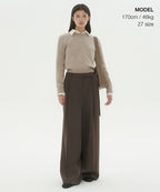 MUSINSA STANDARD WOMAN MUSINSA STANDARD WOMAN Slacks Waist Strap Wide [Khaki Brown]