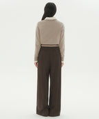 MUSINSA STANDARD WOMAN MUSINSA STANDARD WOMAN Slacks Waist Strap Wide [Khaki Brown]