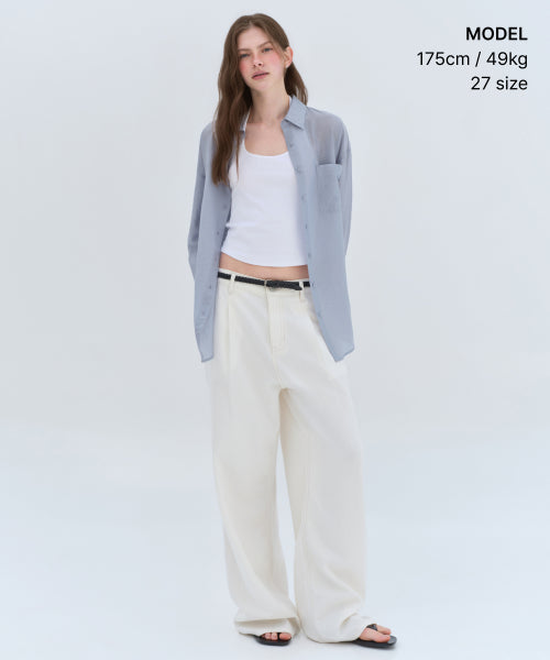 MUSINSA STANDARD WOMAN MUSINSA STANDARD WOMAN Denim Extra Wide Pants (Cream)