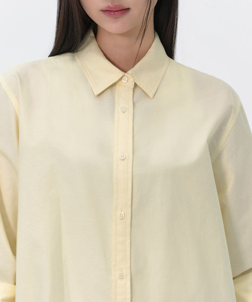 MUSINSA STANDARD WOMAN MUSINSA STANDARD WOMAN Relaxed Oxford Shirt Lemon Cream