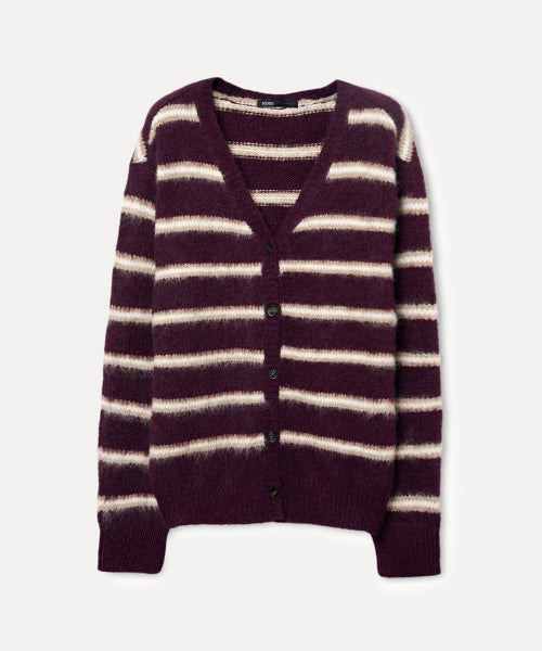 MIXXO MIXXO Hairy Striped Cardigan Women S