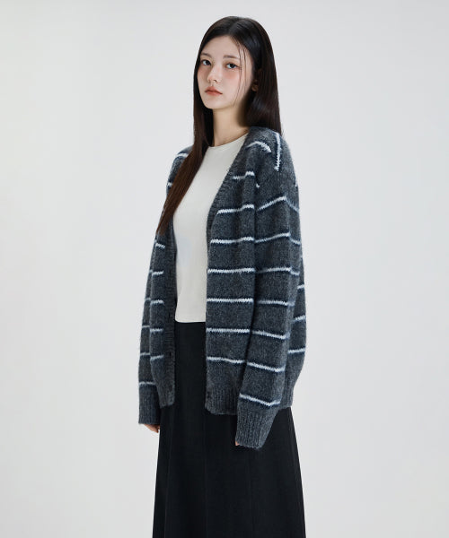 MIXXO MIXXO Hairy Striped Cardigan Women S