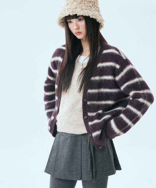 MIXXO MIXXO Hairy Striped Cardigan Women S
