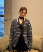 MIXXO MIXXO Hairy Striped Cardigan Women S