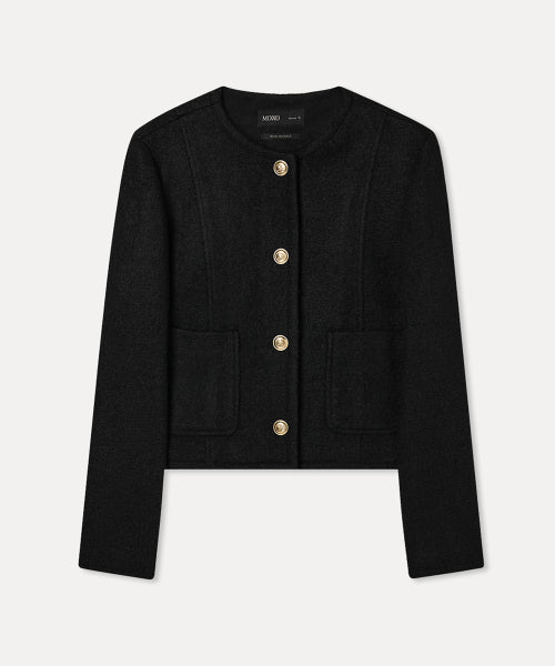 MIXXO MIXXO Wool Blend Round Jacket - Size C