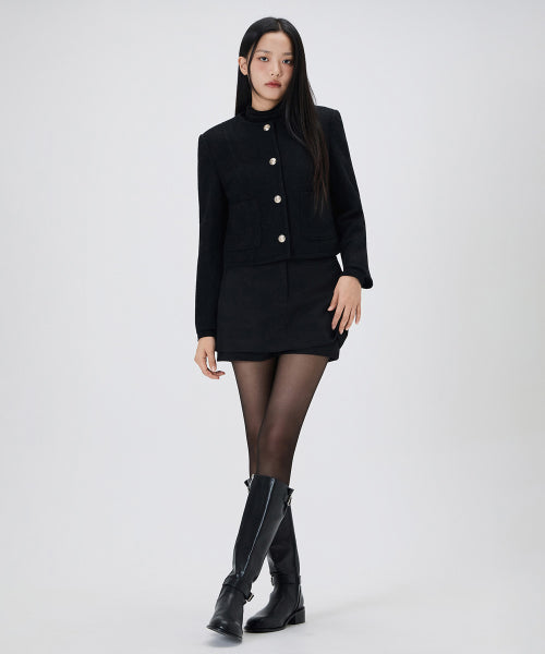 MIXXO MIXXO Wool Blend Round Jacket - Size C