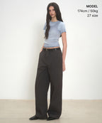 MUSINSA STANDARD WOMAN MUSINSA STANDARD WOMAN Women's Wide Fertig Pants [Dark Gray]