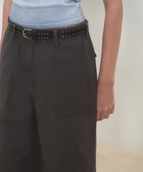 MUSINSA STANDARD WOMAN MUSINSA STANDARD WOMAN Women's Wide Fertig Pants [Dark Gray]