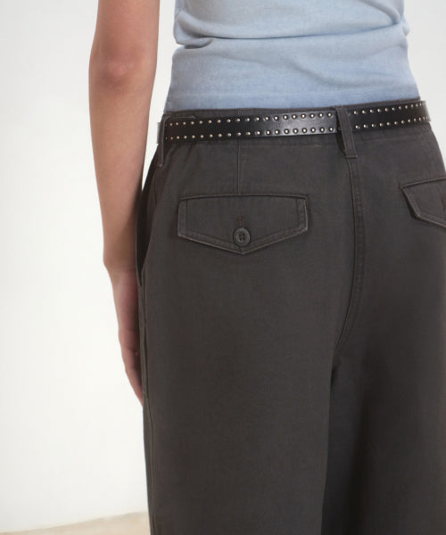 MUSINSA STANDARD WOMAN MUSINSA STANDARD WOMAN Women's Wide Fertig Pants [Dark Gray]