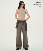 MUSINSA STANDARD WOMAN MUSINSA STANDARD WOMAN Women's Wide Fertig Pants [Taupe]