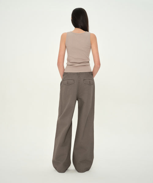 MUSINSA STANDARD WOMAN MUSINSA STANDARD WOMAN Women's Wide Fertig Pants [Taupe]