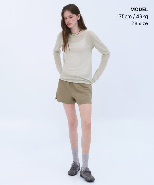 MUSINSA STANDARD WOMAN MUSINSA STANDARD WOMAN Cotton Banding Shorts Beige