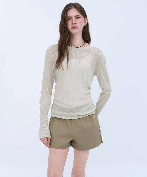 MUSINSA STANDARD WOMAN MUSINSA STANDARD WOMAN Cotton Banding Shorts Beige