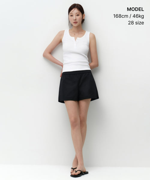 MUSINSA STANDARD WOMAN MUSINSA STANDARD WOMAN Women's Cotton Banding Shorts [Black]