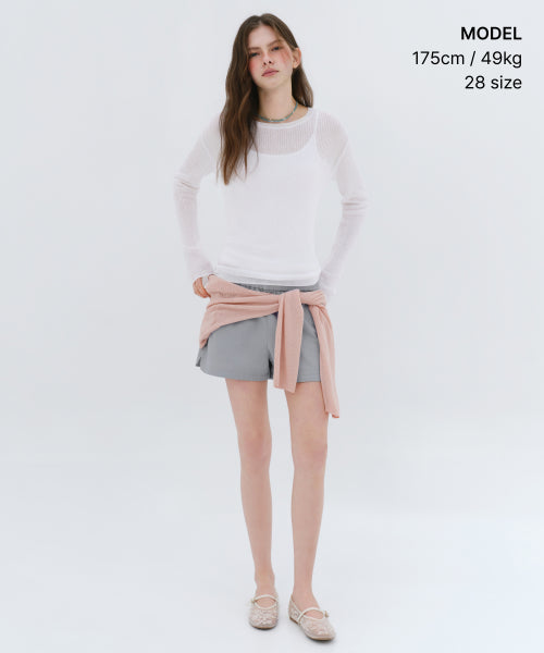 MUSINSA STANDARD WOMAN MUSINSA STANDARD WOMAN Cotton Banding Shorts Light Gray
