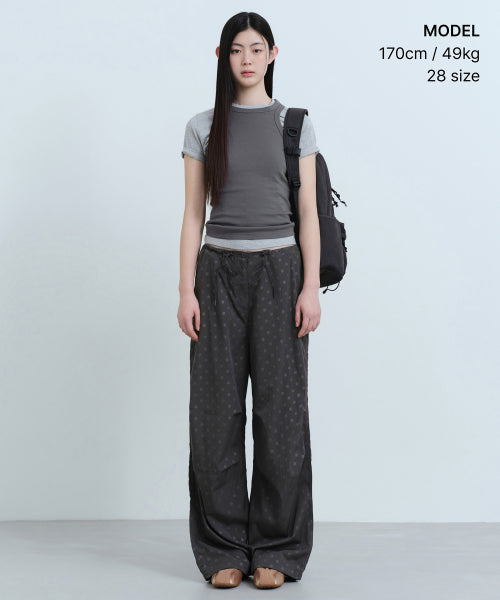 MUSINSA STANDARD WOMAN MUSINSA STANDARD WOMAN Women's Polka Dot Parachute Pants [Gunmetal]