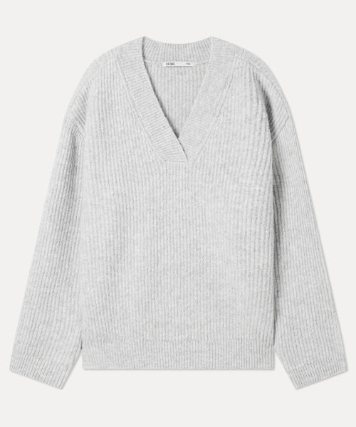 MIXXO MIXXO V-neck loose fit ribbed pullover (C)
