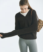 MIXXO MIXXO V-neck loose fit ribbed pullover (C)
