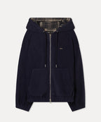 MIXXO MIXXO Hoodie Check Color Fleece Zip-Up (C, S)